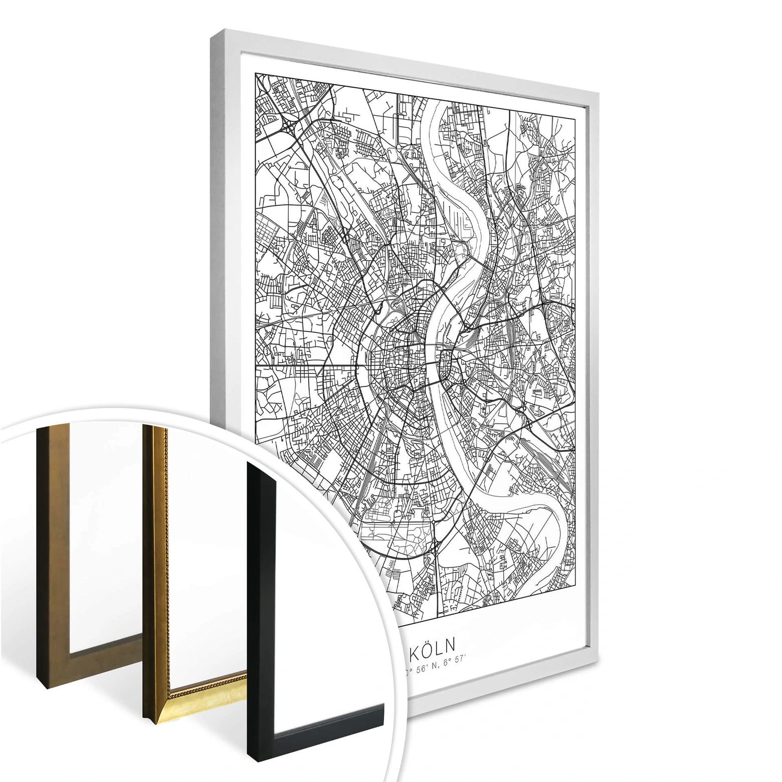 Poster Stadtplan Köln | wall-art.de