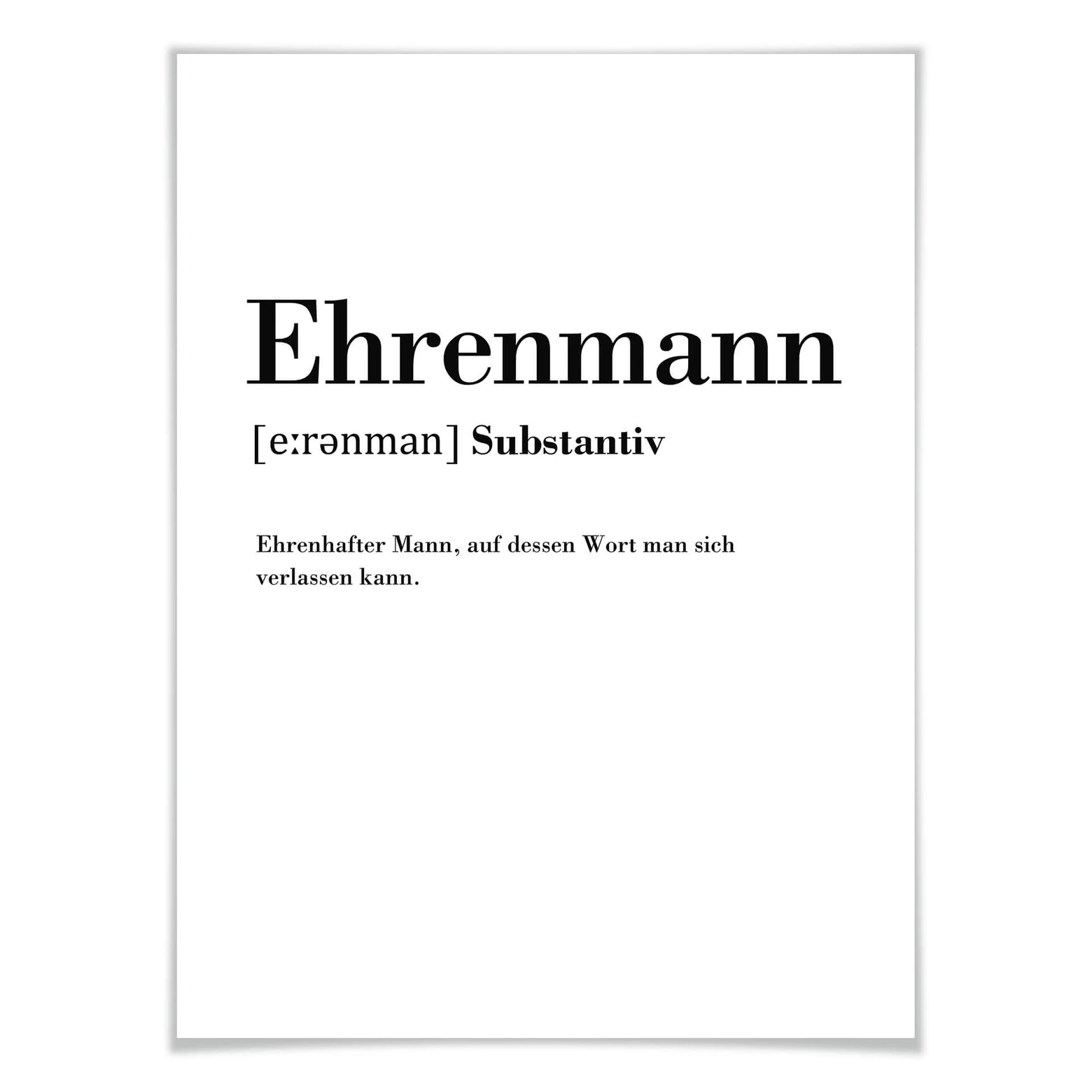 Poster Grammatik Ehrenmann wallart.de