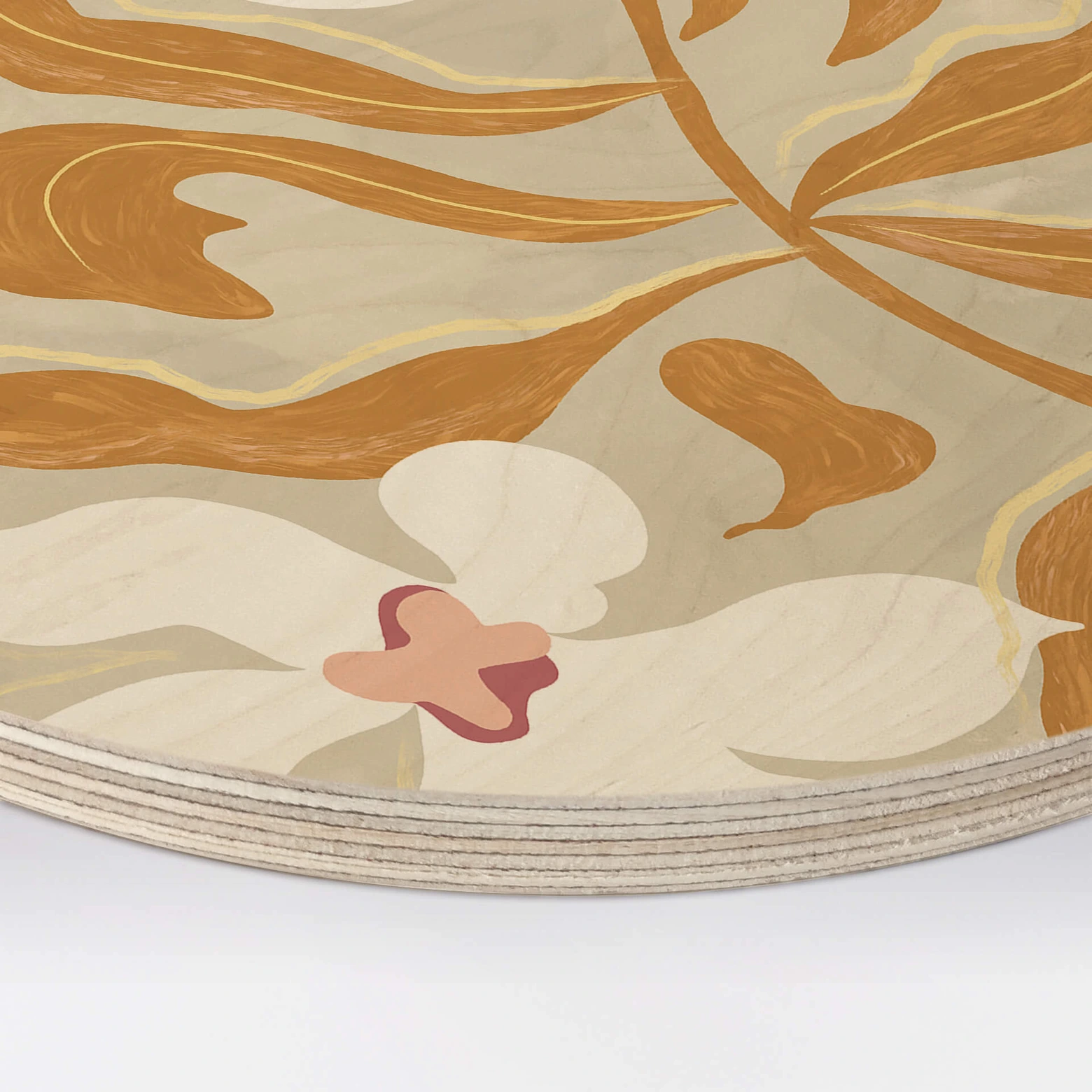 Wandteppich 70x100cm - Luxus Blumen Design, Platin Mit Goldenen Blättern