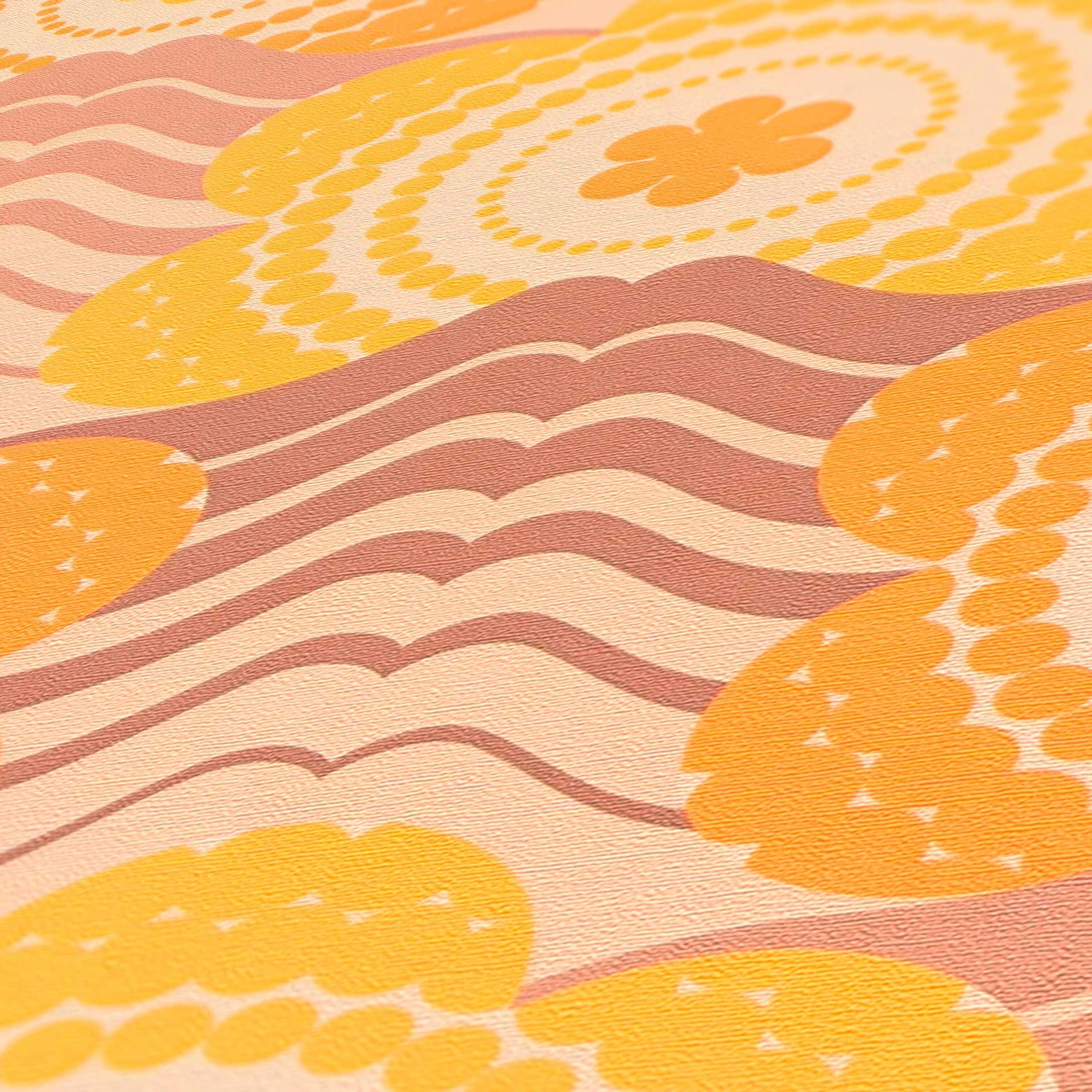 behang met bloemen beige bruin - retro bloemen behang - vintage patroon ...