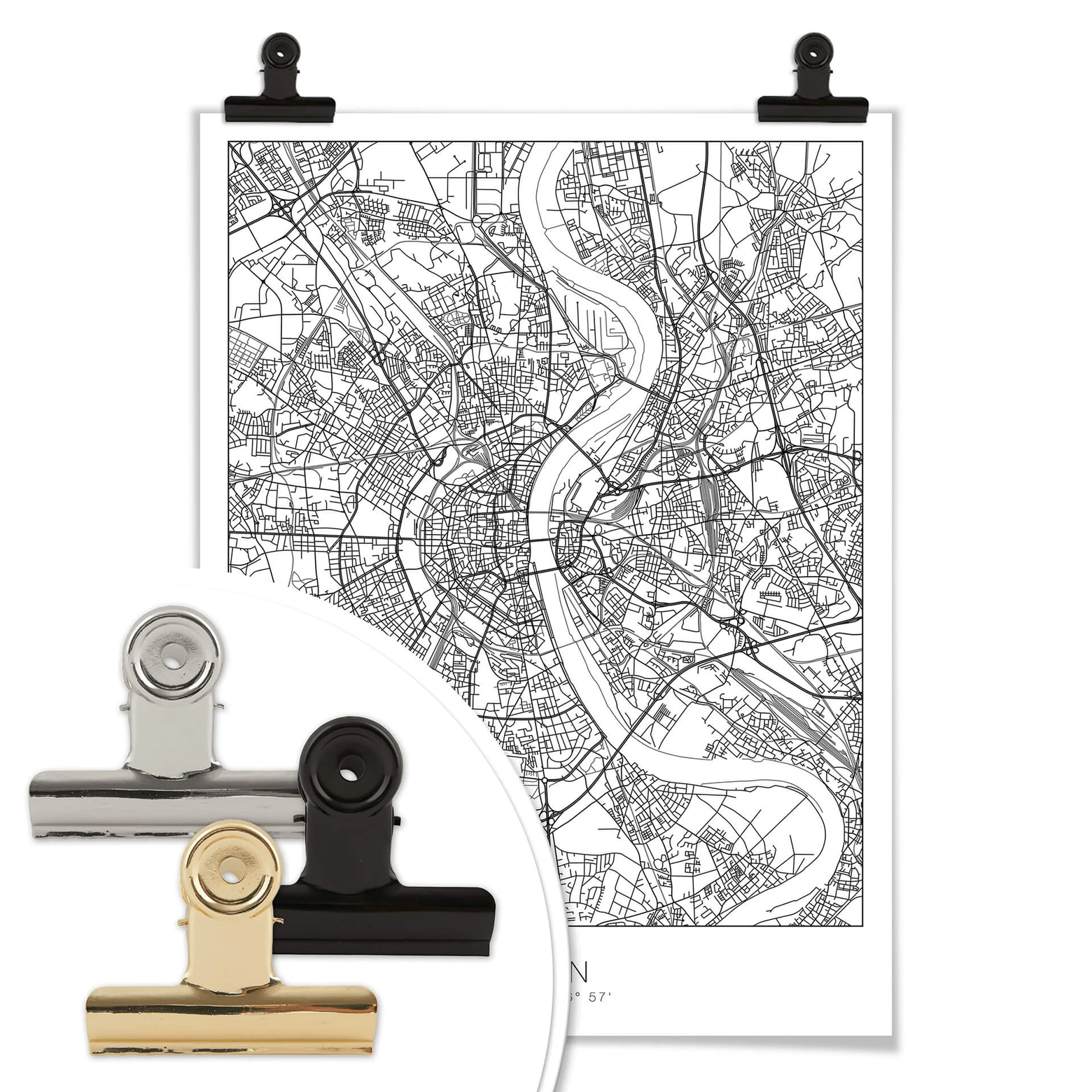 Poster Stadtplan Köln | wall-art.de