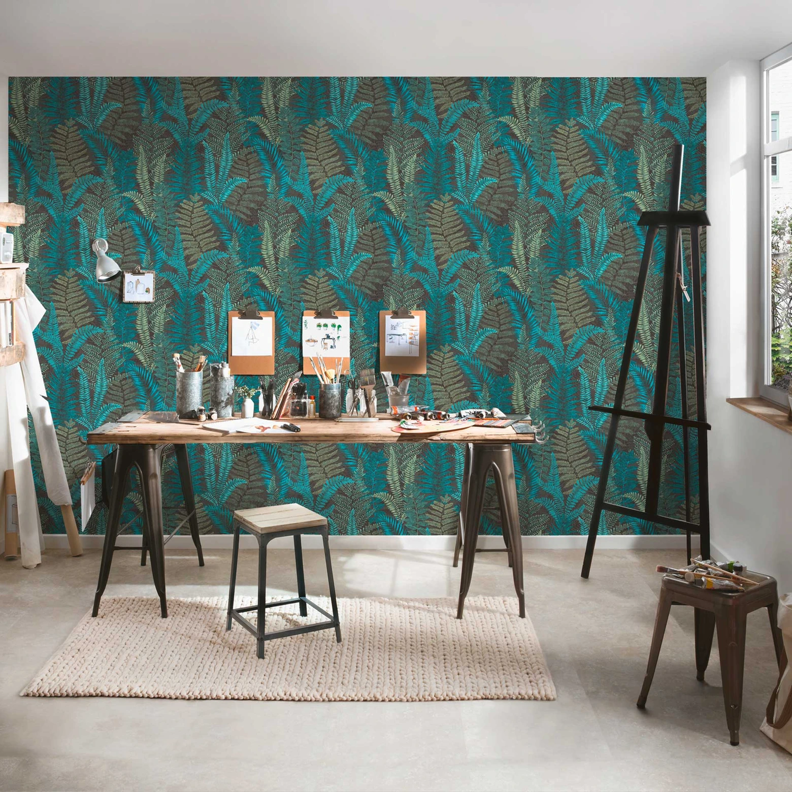 Livingwalls Tapete Esprit - Braune/Grüne/Weiße Mustertapete Für Gemütliche Wände