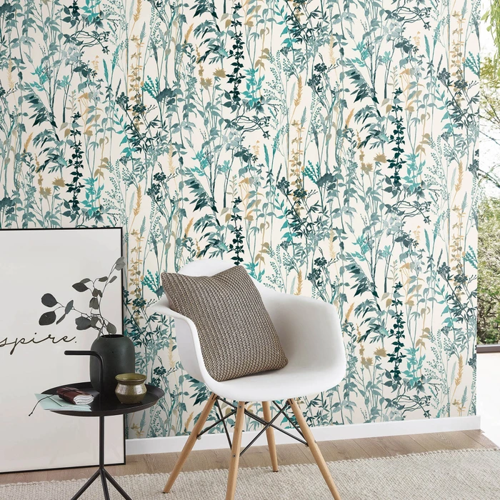 Papier Peint Relief Feuilles Scandinaves Erismann – Réf. 6463-10 – Gris Argenté Pailleté – 10m X 0.53m