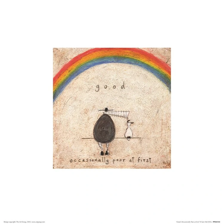 Sam Toft Tela Stampata 'A Bit Of Love' – Quadro 30x30 Cm – Pronto Da Appendere – Licenza Ufficiale