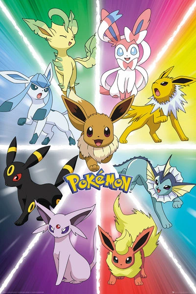 Poster, Filmposter Pokemon - Eevee Evolution 61x91,5 cm 