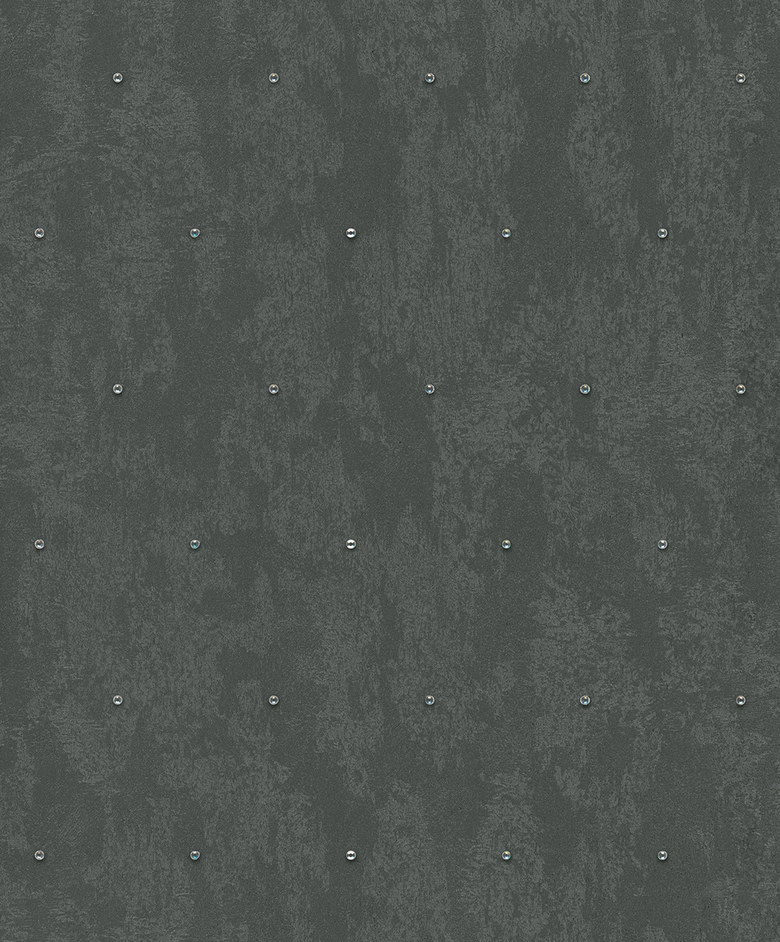 Non-woven wallpaper concrete look, rhinestones metal look modern glossy in black  