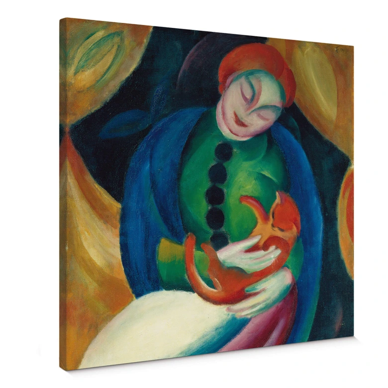 Leinwandbild Marc - Mädchen mit Katze II 