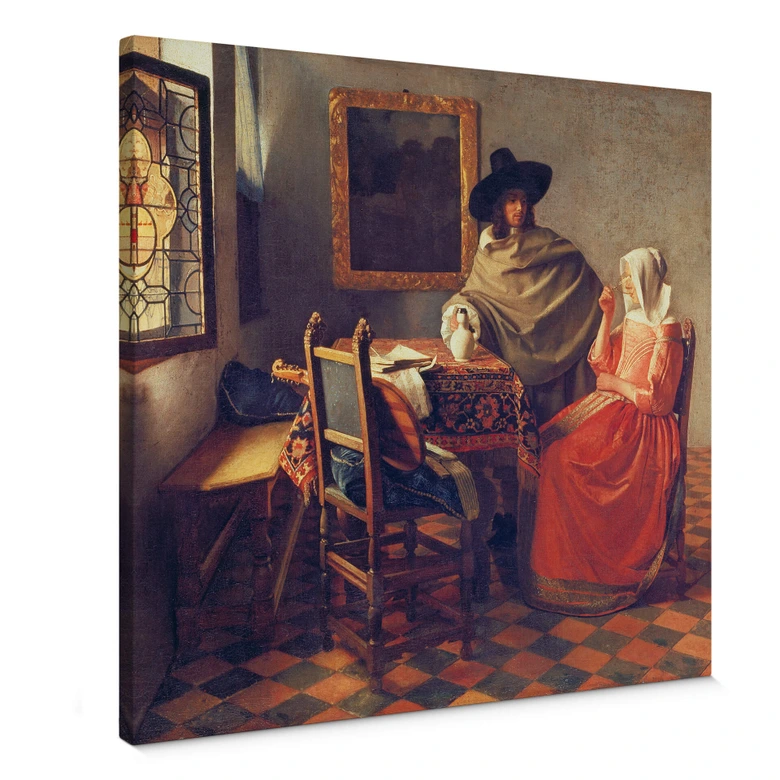 Tableau sur toile Vermeer - Le verre de vin 