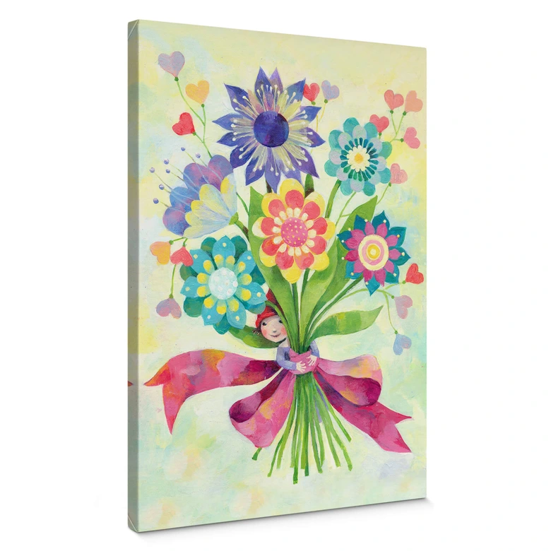 Canvastavla Blanz - Bukett blommor 