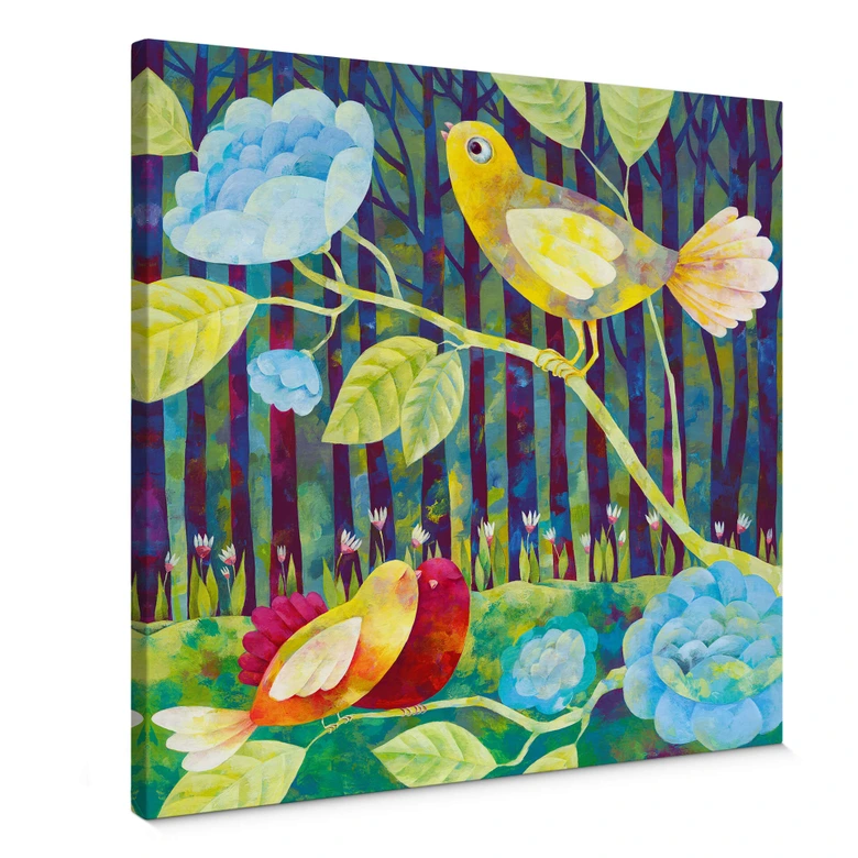 Lienzo Blanz - Pájaros en el bosque 