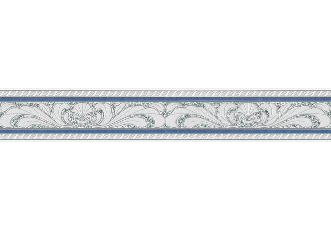 A.S. Création Bordüre Only Borders Borte mit Ornamenten barock blau, grau, weiß 
