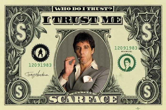 Poster, Filmposter SCARFACE - Dollar 91,5x61 cm 