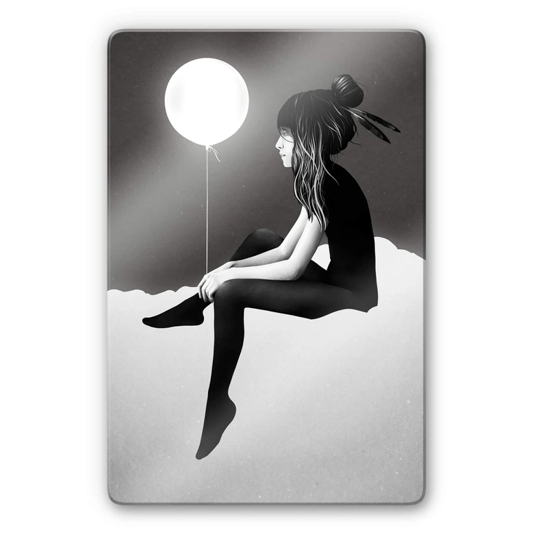 Glasbild Ireland - No such thing as nothing by night - leuchtender Ballon 