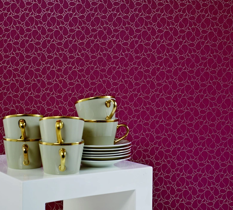 Vliestapete Abstrackt Uni Modern, Romantisch, Shabby Chic in Rot  