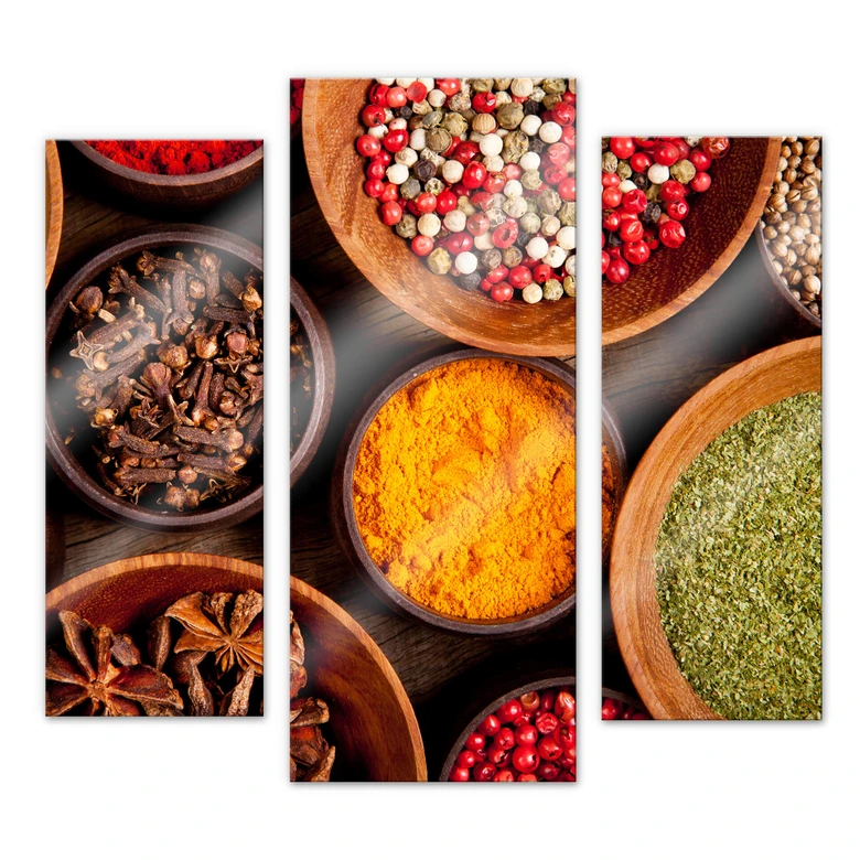 XXL Wandbild Gewürze Set (3-teilig) 