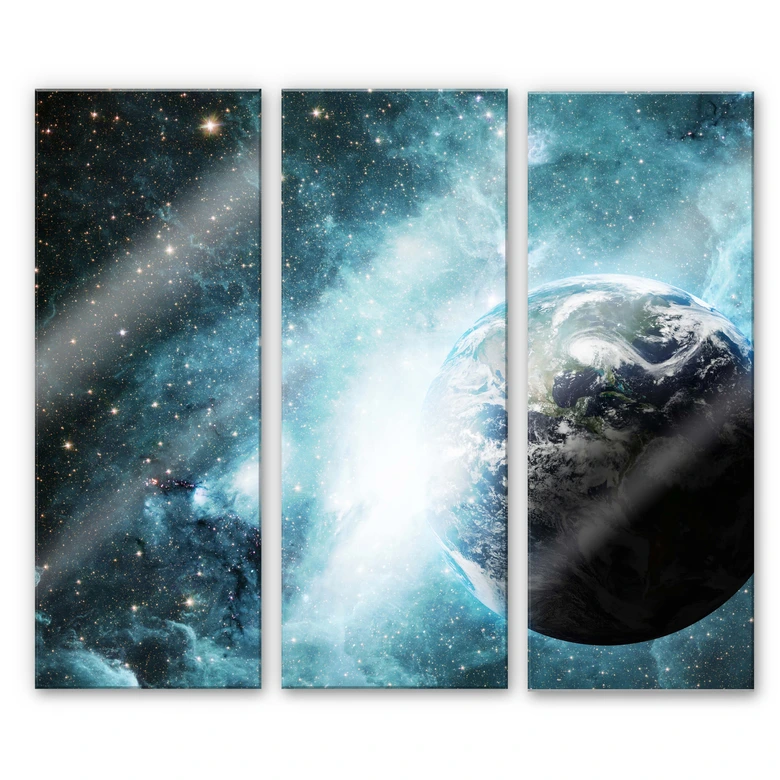Acrylglasbild In einer fernen Galaxie (3-teilig) 