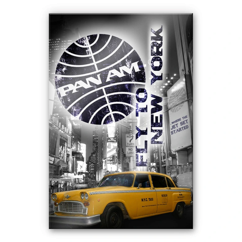 Akrylbillede PAN AM - New York Yellow Taxi Cab 