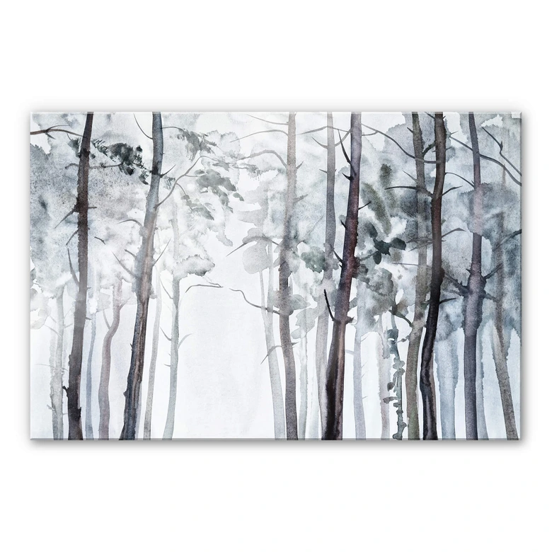 Acrylglasbild Aquarell Wald 