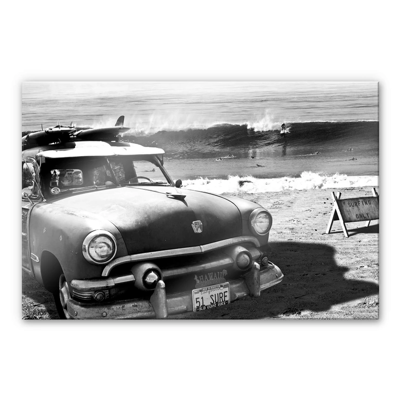 Acrylglasbild Butterworth - Surfing on Hawaii 