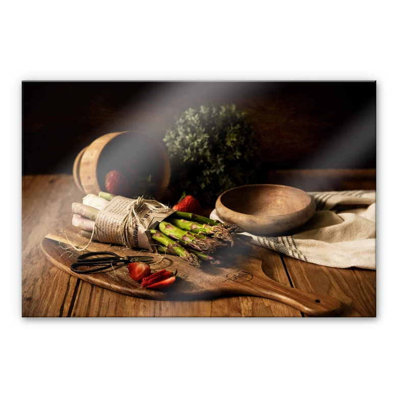 Acrylglasbild Frischer Spargel 