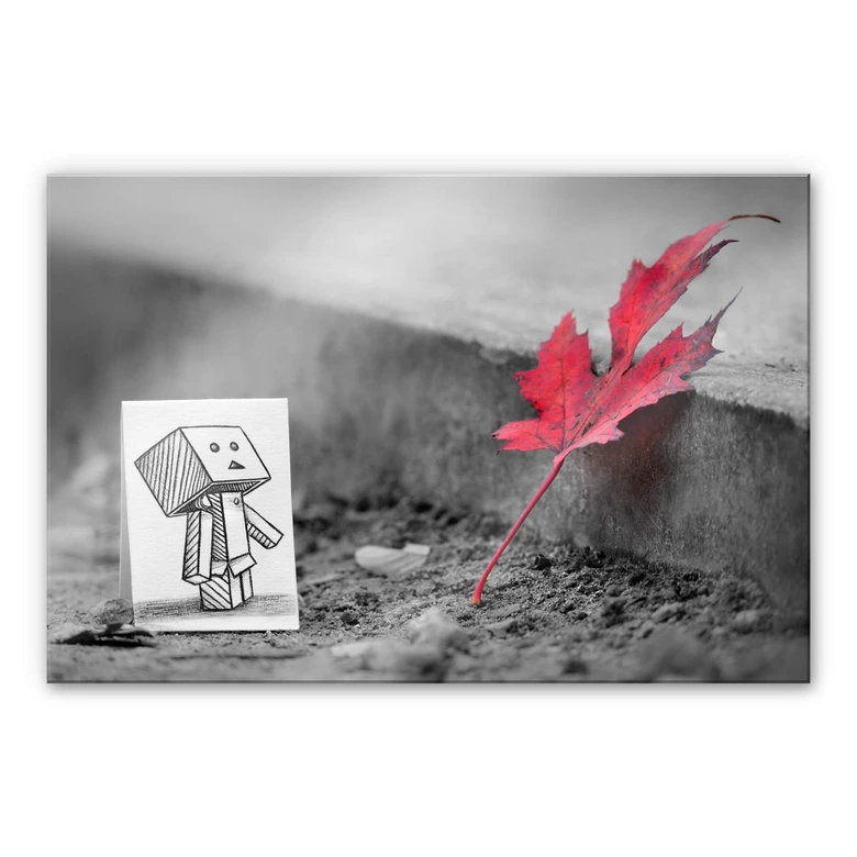 Acrylglas Heine - Pencil vs. Camera - Red Leaf 