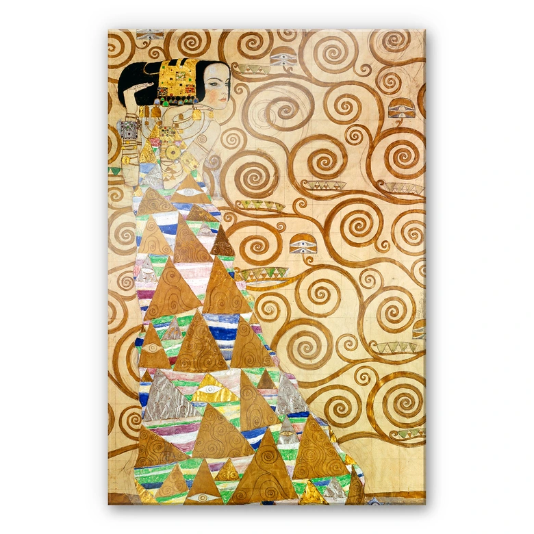 Acrylglasbild Klimt - Die Erwartung 
