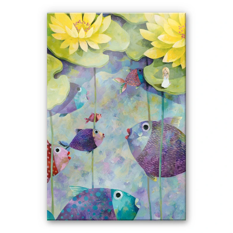 Acrylglasbild Blanz - Gelbe Seerosen  