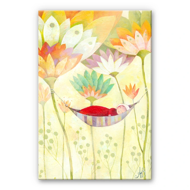 Acrylglas Blanz - Baby in Hangmat 