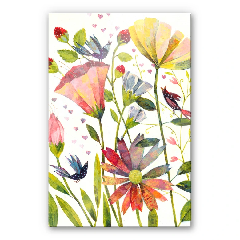 Tableau en verre acrylique Blanz - Prairie d'été sauvage 