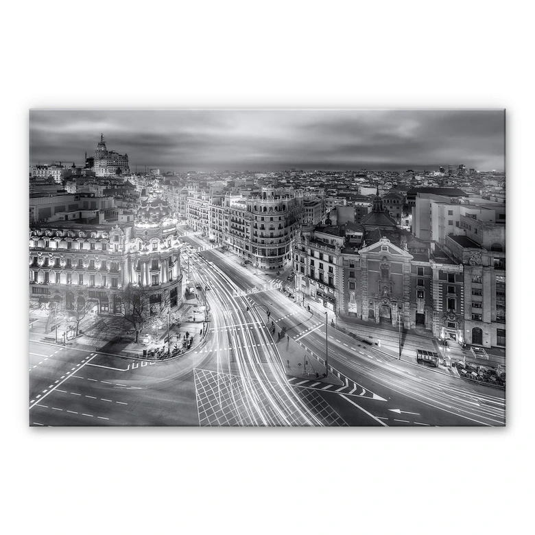 Acrylglasbild Javier - Madrid bei Nacht 