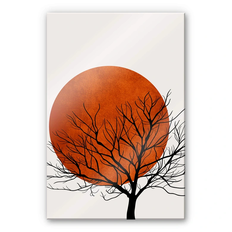 Acrylglasbild Kubistika - Warmer Sonnenuntergang 