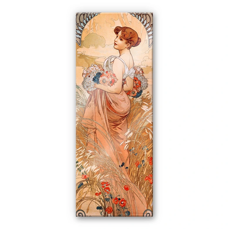 Acrylglasbild Mucha - Jahreszeiten: Der Sommer 1900 