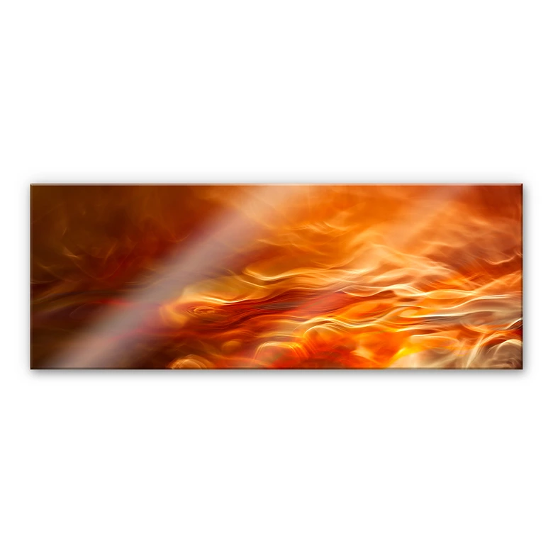 Acrylglasbild Marthinussen - Burning Water - Panorama 