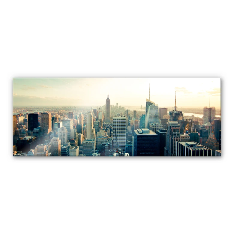 Tableau en verre acrylique - Skyline de New York City - Panorama 