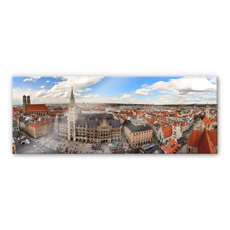 XXL Wanddecoratie Acrylglas Skyline van Munchen 