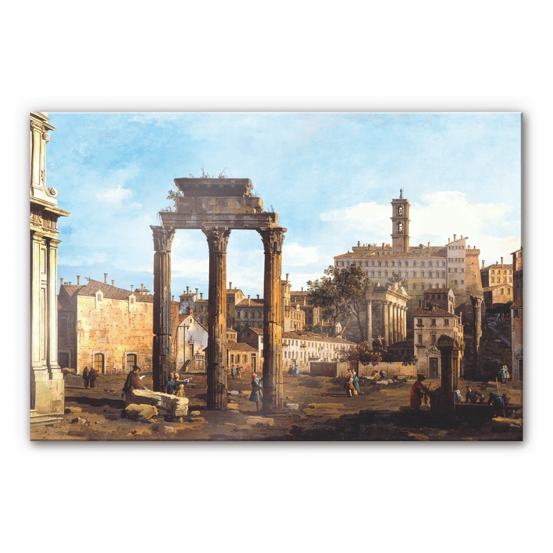 Acrylglasbild Canaletto - Forum mit Tempel von Kastor und Pollux 