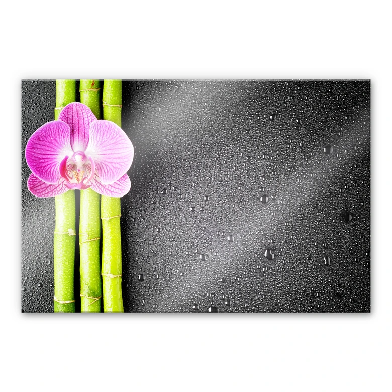 Acrylglas Orchidee en Bamboe 
