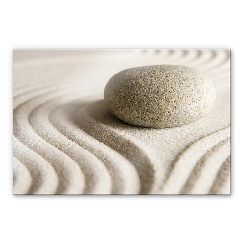 Tableau en verre acrylique - Stone in Sand 1 