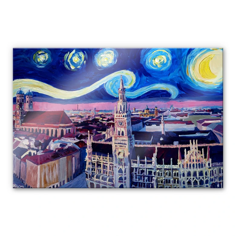 Acrylglasbild Bleichner - München bei Nacht 
