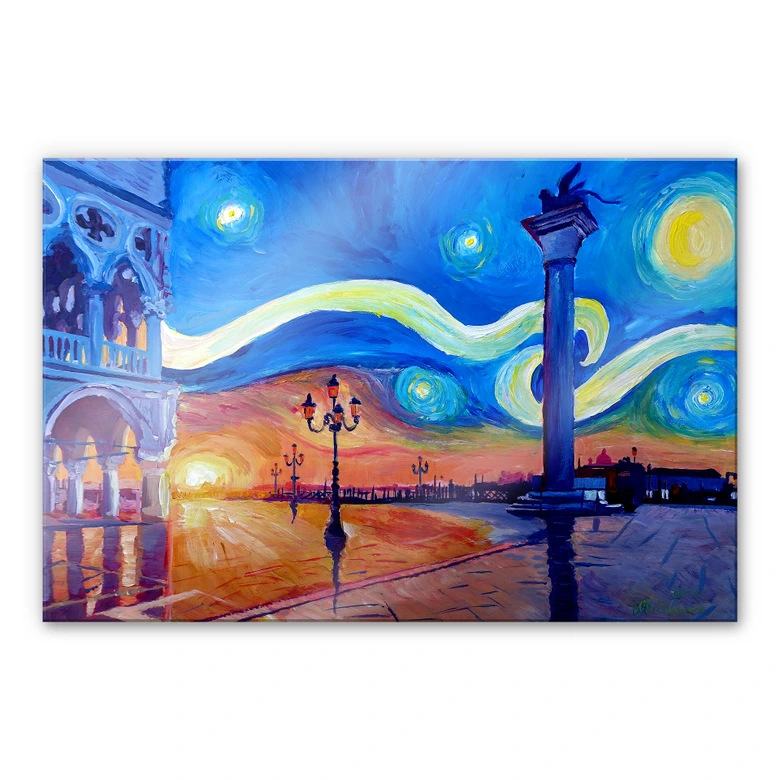 Acrylglasbild Bleichner - Venedig bei Nacht 