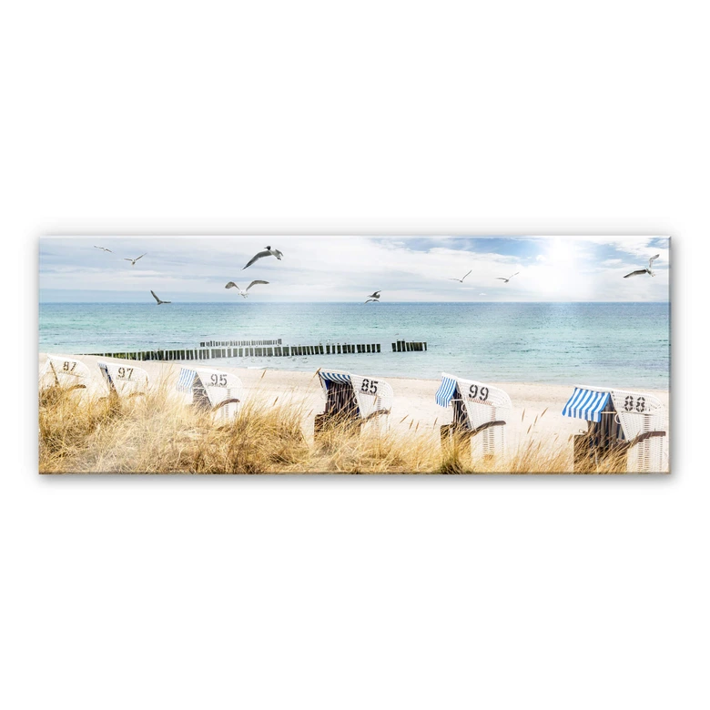 Acrylic Print Beach Chairs 