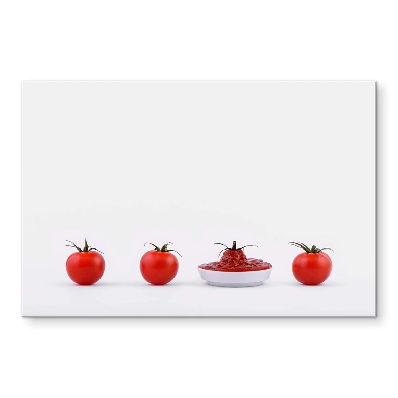 Acrylglasbild Csontos - Es waren einmal vier Tomaten 