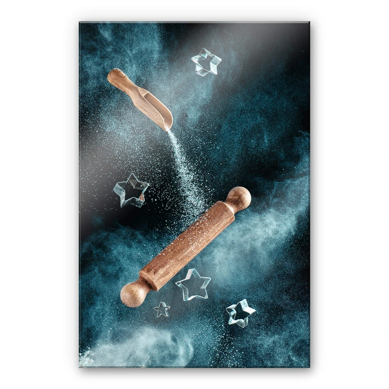 Acrylglasbild Belenko - Kitchen mess: Star shaped Cookies 