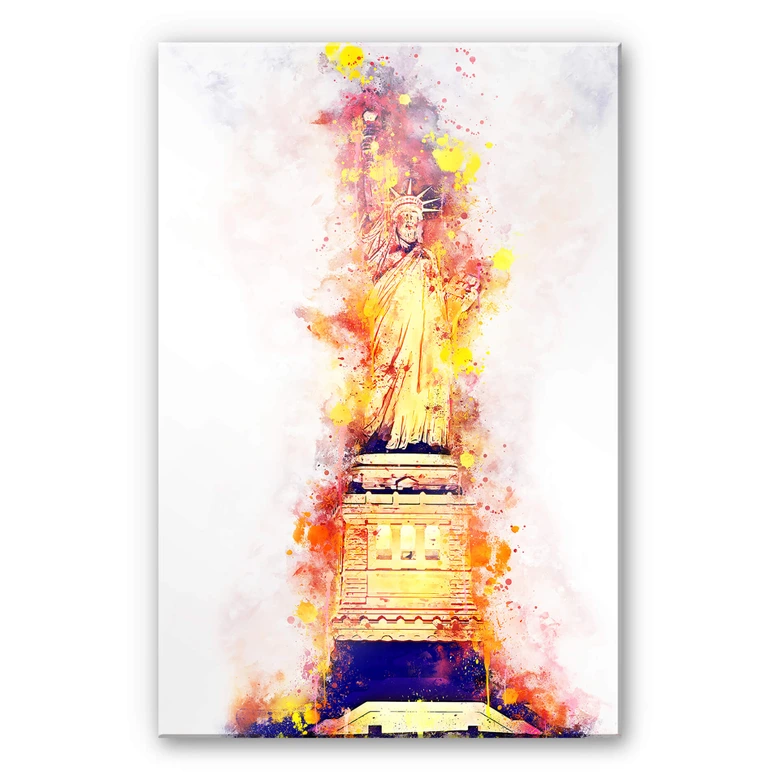 Acrylglasbild Hugonnard - Watercolour: Statue of Liberty 