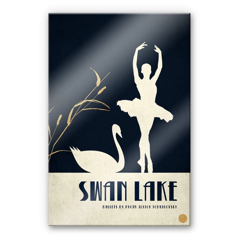 Acrylglasbild Kubistika - Schwanensee - Swan lake 