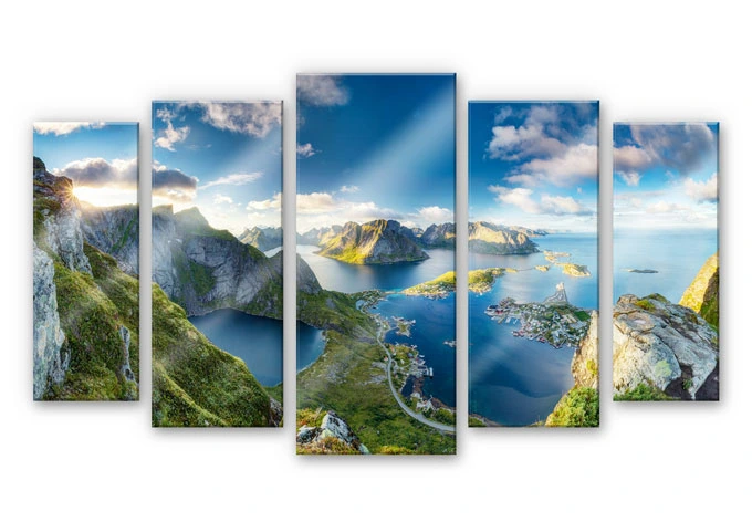 Akrylbillede Roemmelt - Udsigt fra Reinebringen - Sæt (5 stk.) 