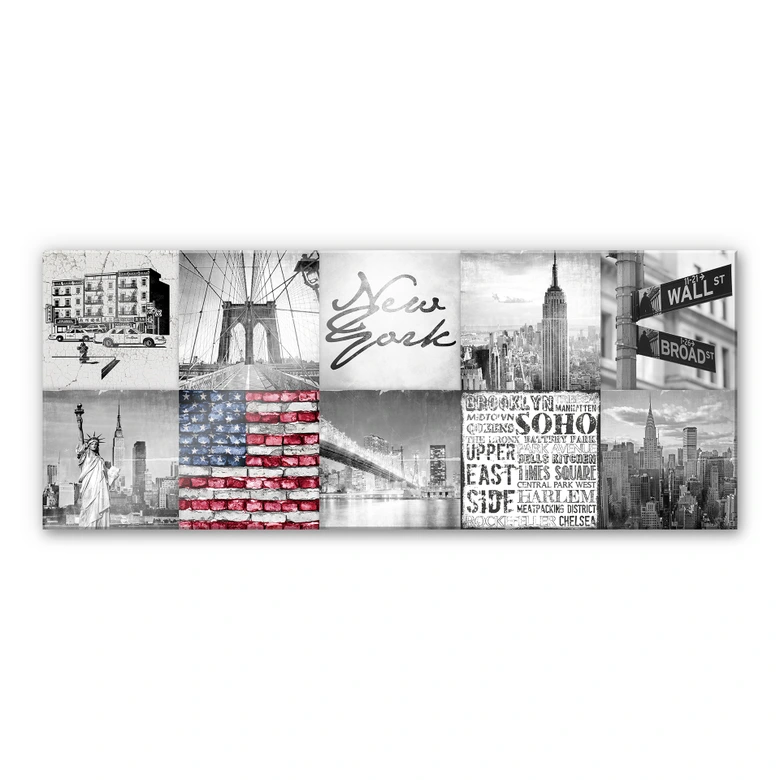 Acrylglasbild Impressions of New York City - Panorama - 100x40 cm 