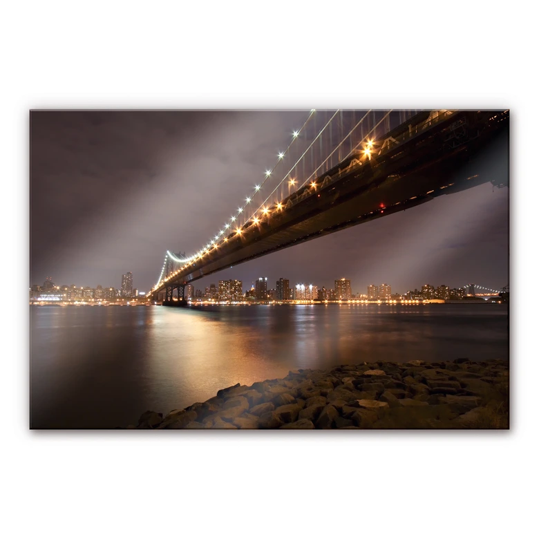 Acrylglasbild Manhattan Bridge at Night 