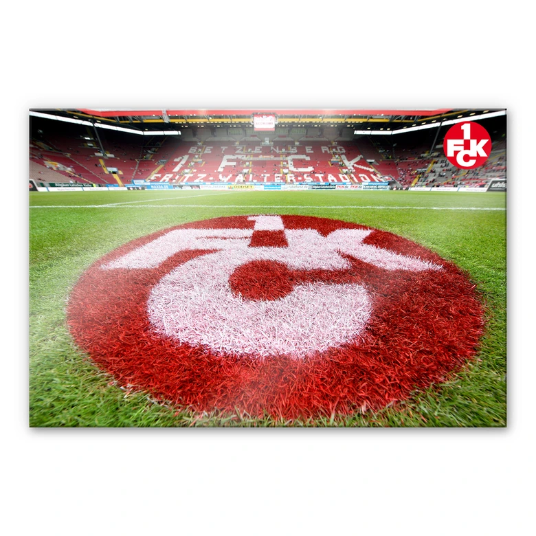 Acrylglasbild 1. FC Kaiserslautern - Rasen Logo 
