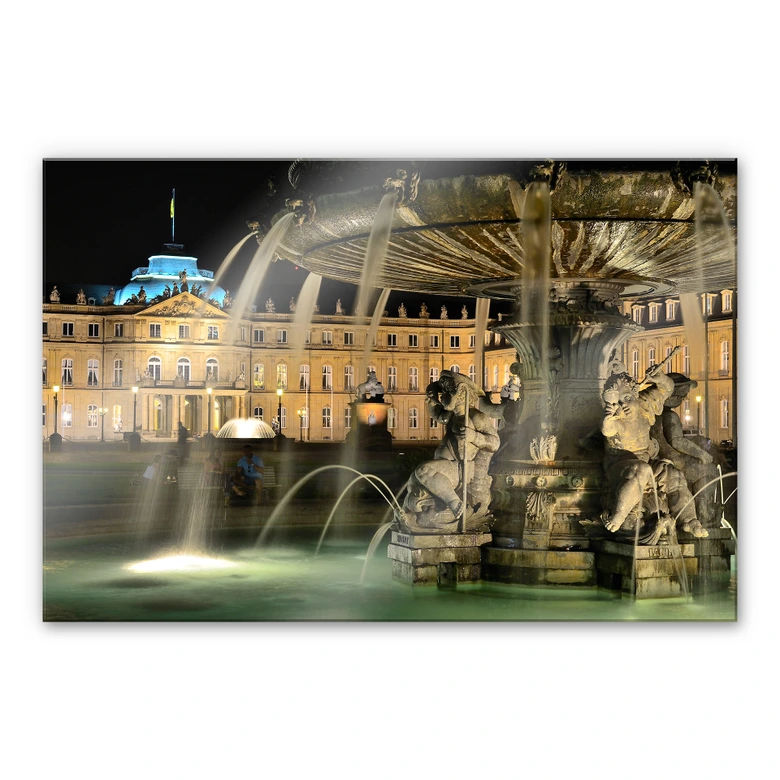 Acrylglasbild Stuttgarter Schlossbrunnen 